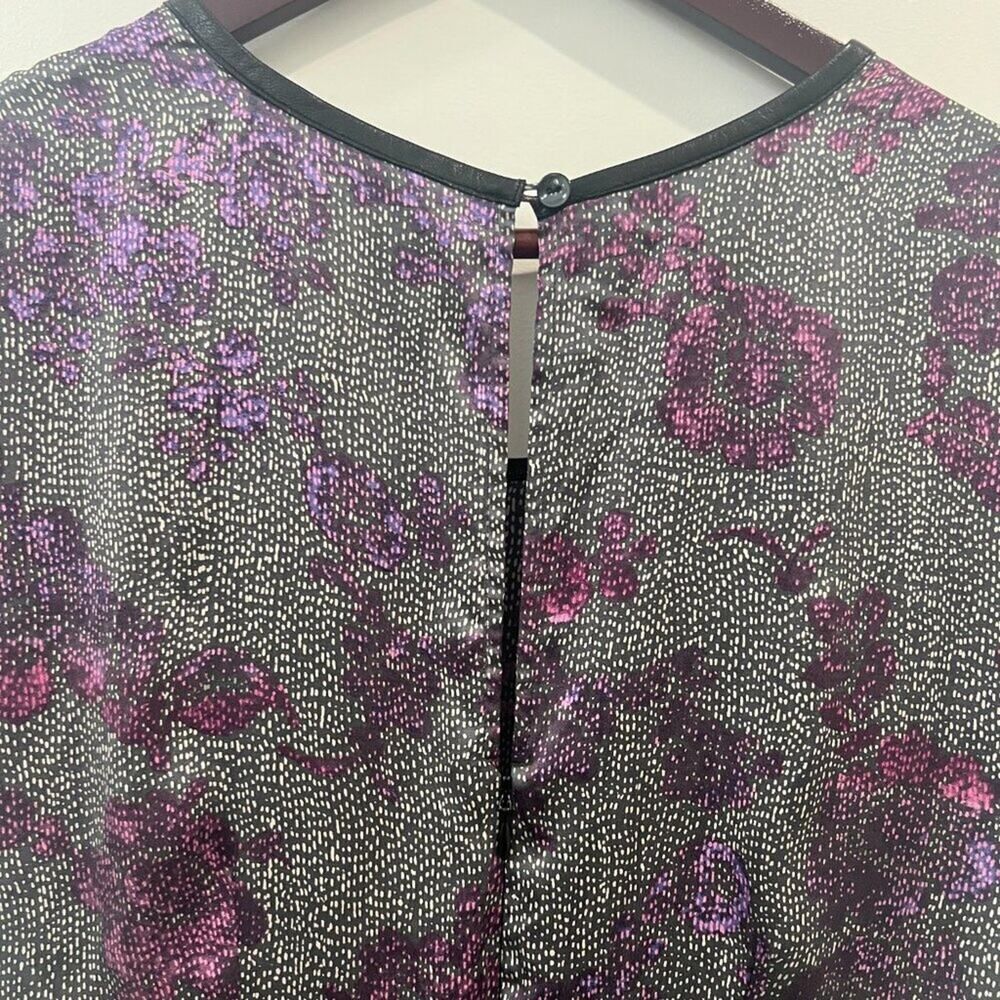 Rebecca Taylor Purple Floral Print Mini Dress Size 2 — Garden Party Feminine - Picture 4 of 7